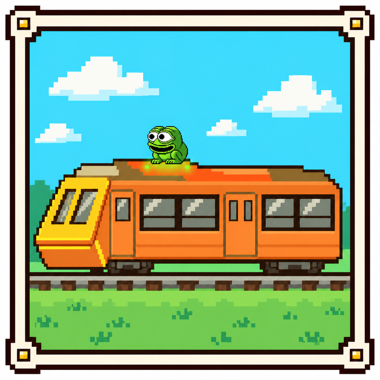 HappyTrain upgraded with a Pepe roof trait